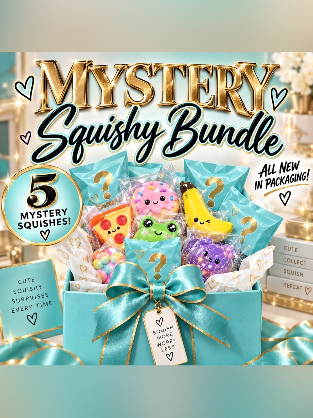 Mystery Squishy Stress Toy Bundle of 5 -NEW